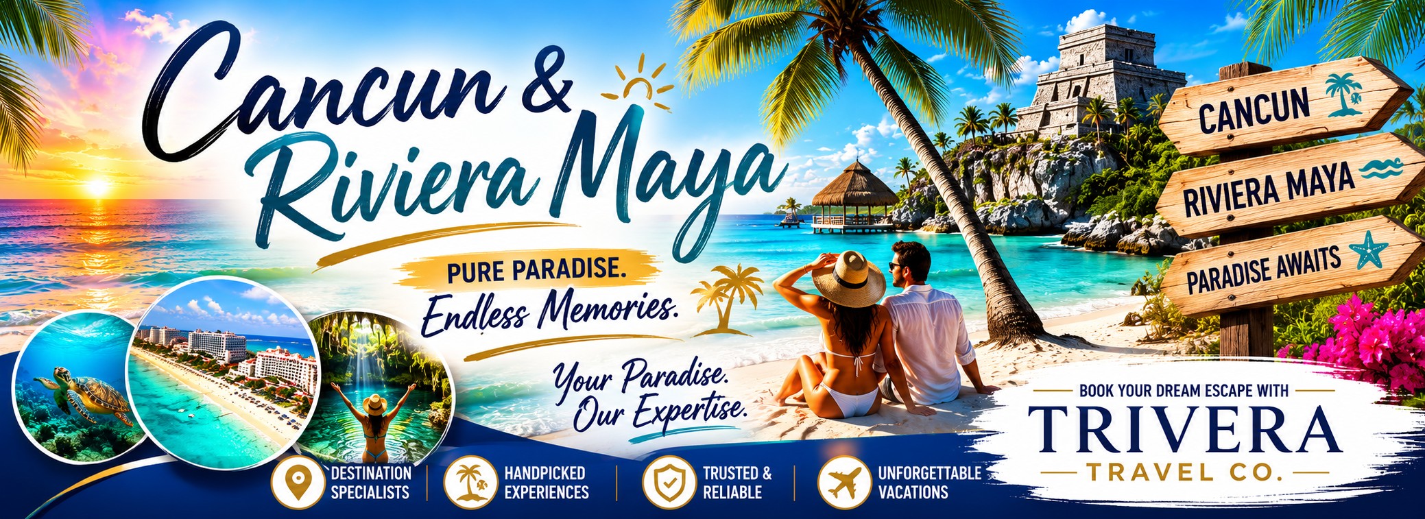 Trivera gets you the best deals and perks on cancun and riviera maya vacations. Starting under $1600 for two with airfare.